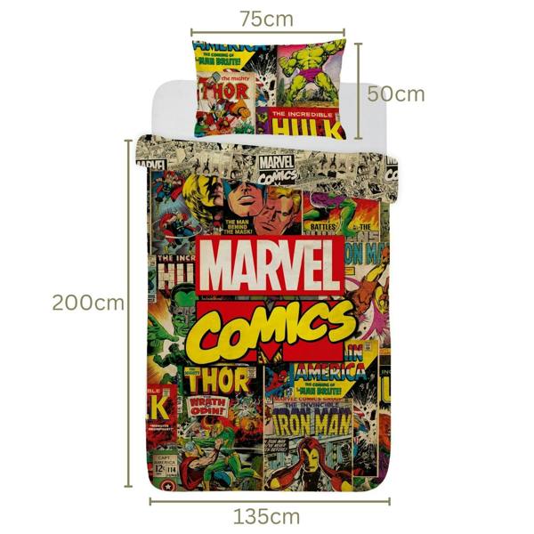 Avengers Comics Multi Duvet Cover Set