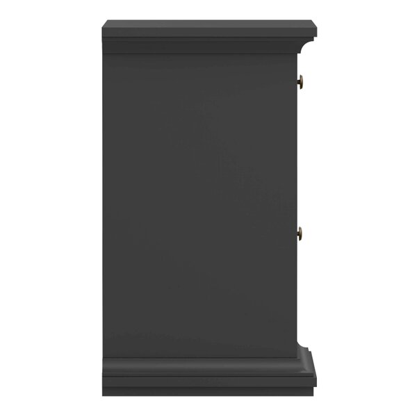Wyld Haus Osaka Farmhouse Dark Grey Wooden Bedside Table 1 Door 1 Drawer