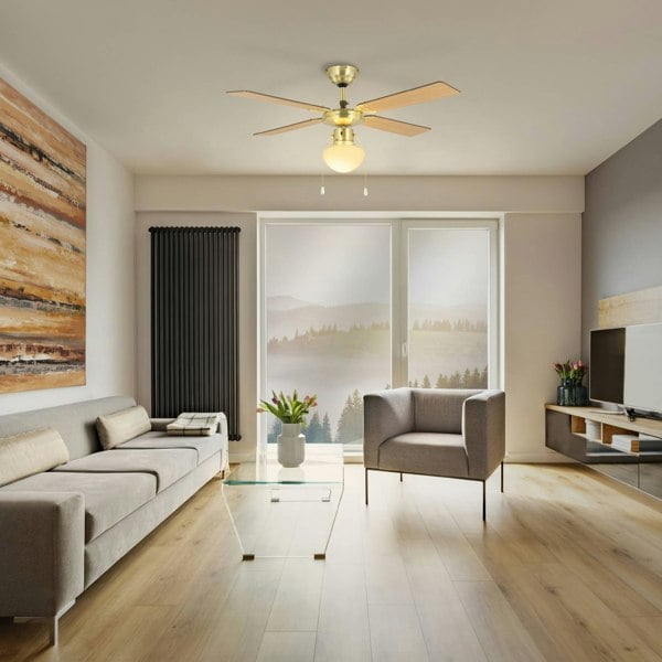 EGLO Fortaleza Bronze And Wood Ceiling Fan