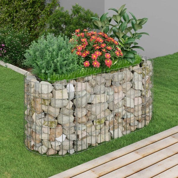 Berkfield Gabion Raised Bed Galvanised Iron 120x50x50 cm