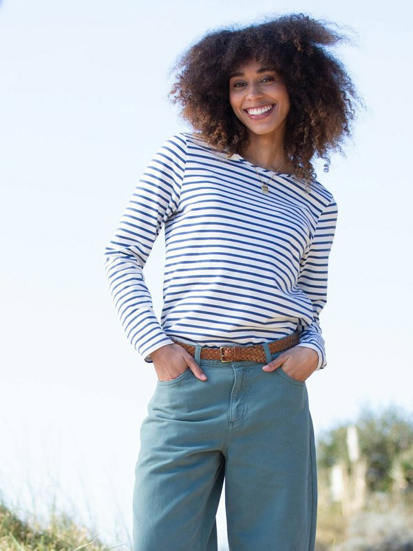 Kite Organic Tarrant Jersey Top Navy Stripe