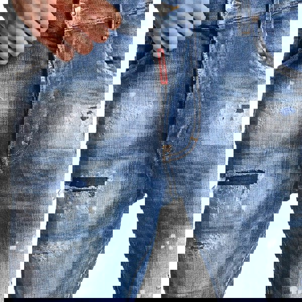 Dsquared2 Super Twinky Jean Faded Reinforced Ripped Blue Jeans