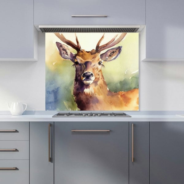 Warren Reed - Designer Splendid Stag Watercolour Kitchen Splashback