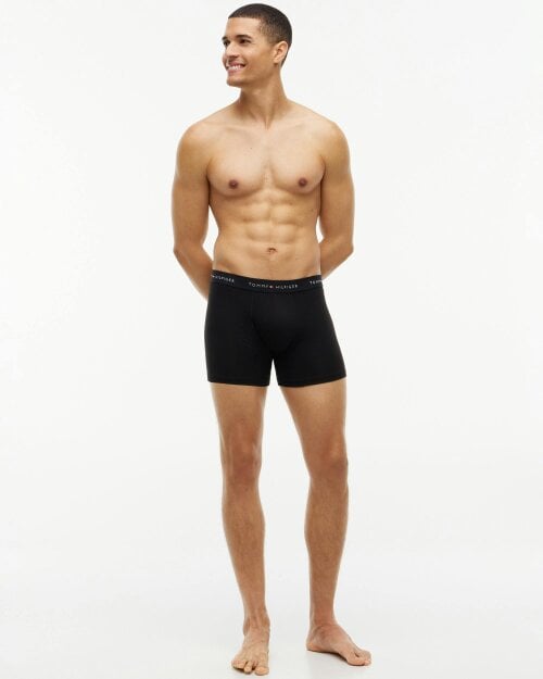 Tommy Hilfiger 3 Pack Mens Boxer Briefs - Alaskan Green/Med Red/Black