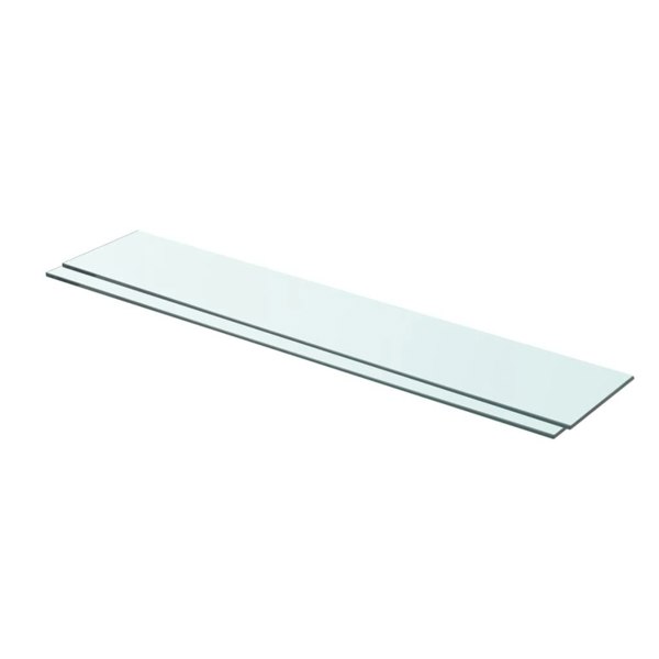 Berkfield Shelves 2 pcs Panel Glass Clear 80x15 cm