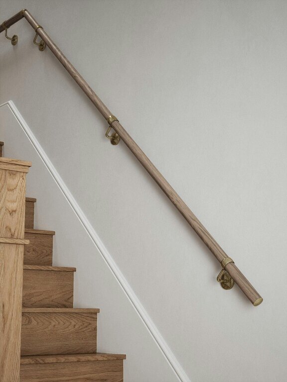 Handrails Direct Oversley Walnut Quarter Landing Handrail
