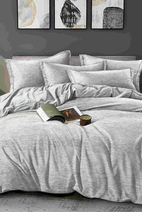 Ezysleep Grey Marl Printed Duvet Set