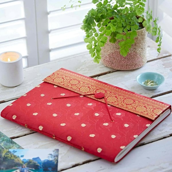 Paper High Extra Large Sari Fabric Photo Album