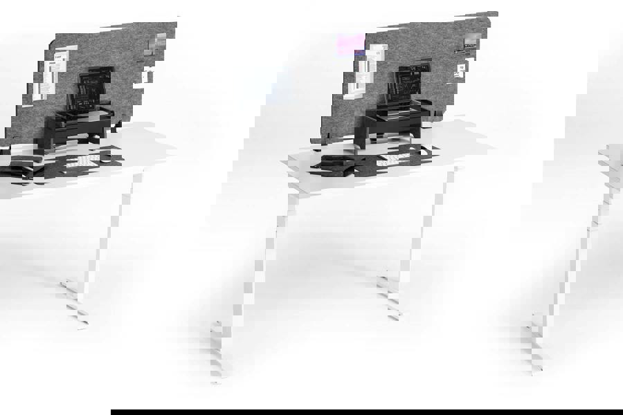 Durable Felt Desk Divider Panel | Visual Acoustic Privacy Partition 120cm | Grey