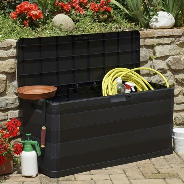 Berkfield Garden Storage Box Black 117x45x56 cm
