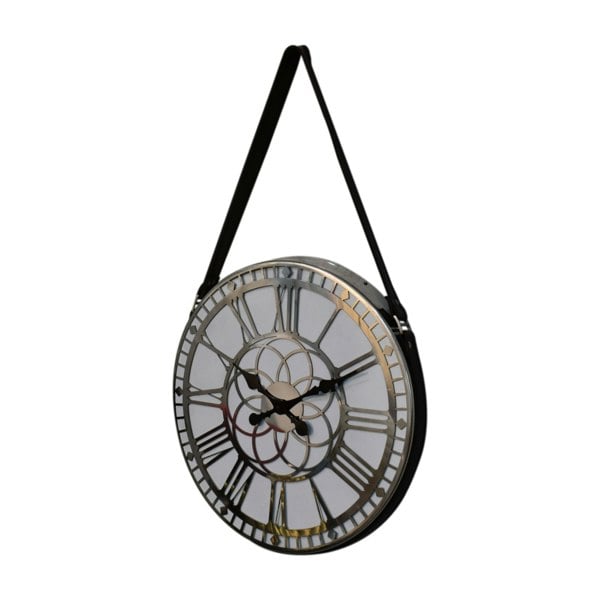 Artisan Furniture White Chrome Hanging Wall Clock