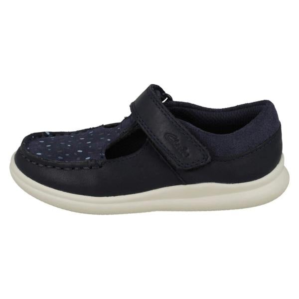 Clarks Girls Clarks Spotty Detailed T-Bar Shoes Crest Moc