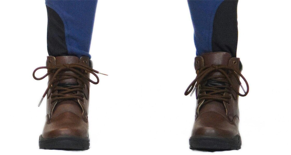 eQuitack Premium Leather Winter Ankle Boots Thick Sole Lace-Up Fastening Brown
