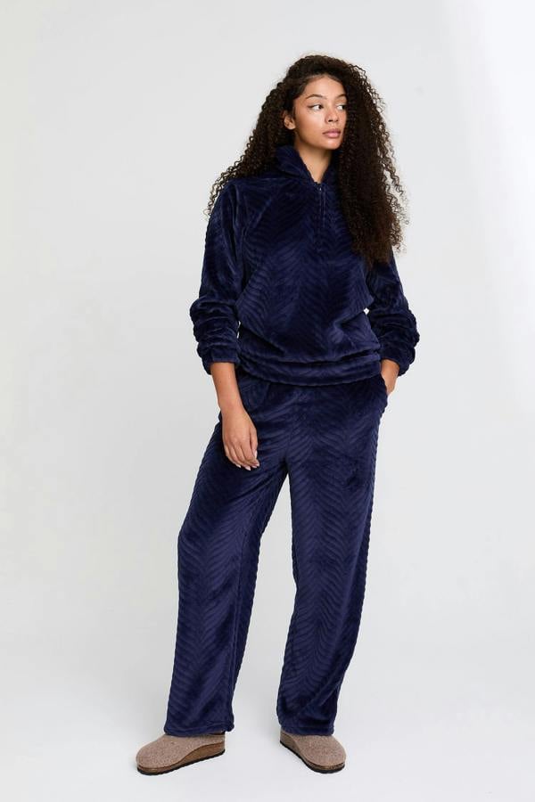 Cosy Chevron Lounge Suit in Navy - Loungewear