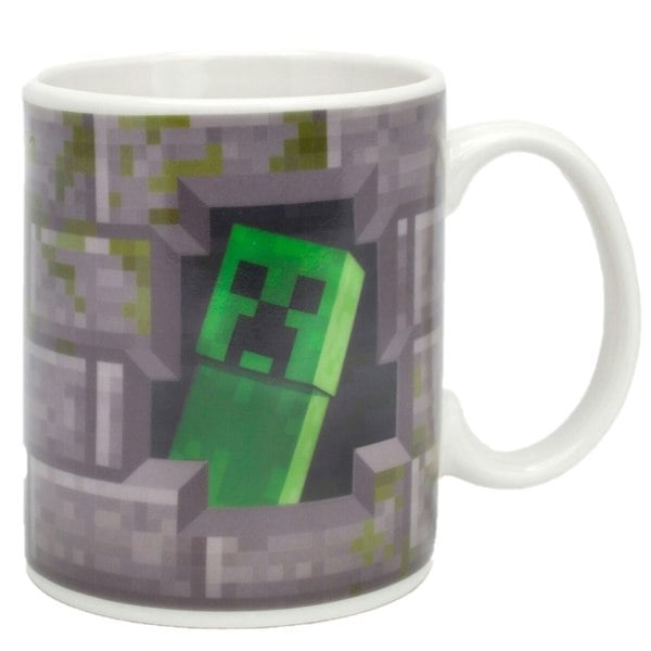 Minecraft Creeper Heat Changing Mug - Grey/Green