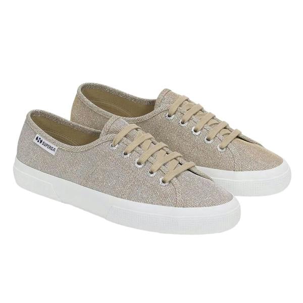 Superga Womens/Ladies 3750 Lame Leggera Jersey Trainers - Platinum - 