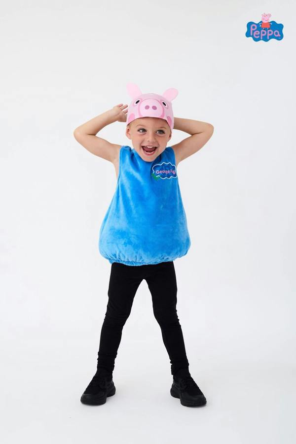 Peppa Pig Boys Blue George Pig 3D Headpiece 2 Piece Costume