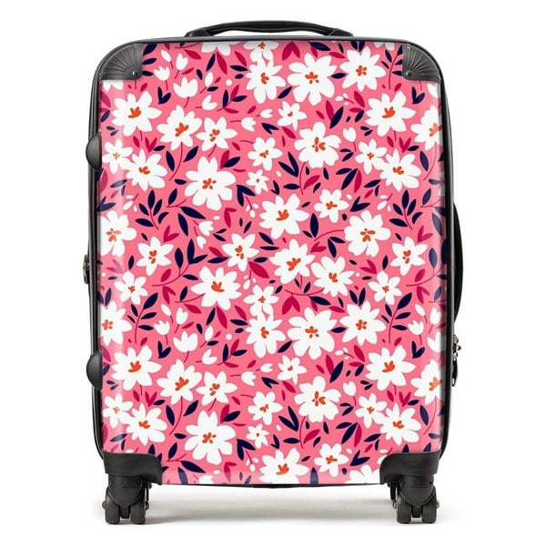 Warren Reed Small Cute White Flower Pattern Suitcase