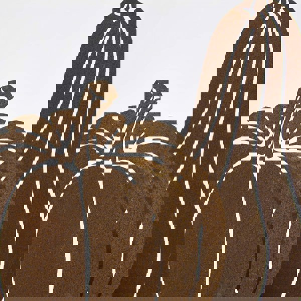 HOMESCAPES Steel Pumpkin & Squash Garden Ornaments, Set of 2