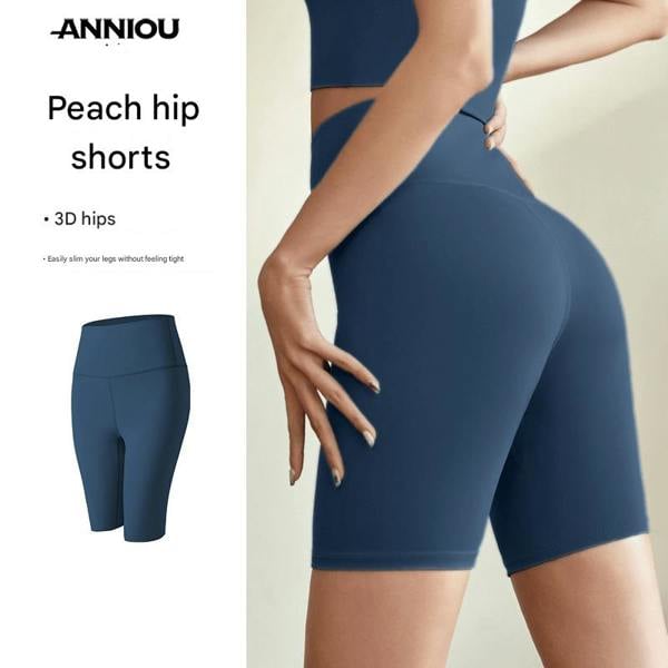 Anniou High-Waisted Women's Quick Dry Yoga Shorts - navy