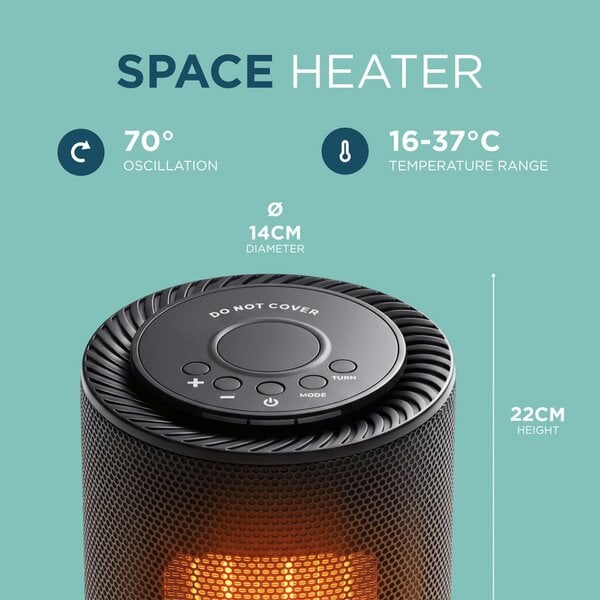 DMD Collective 9" Ceramic Space Heater with Oscillation & Timer 1200W