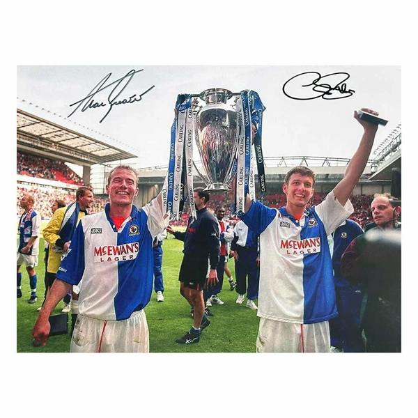 Unbranded Alan Shearer & Chris Sutton dual signed Blackburn Rovers photo — Premium framing