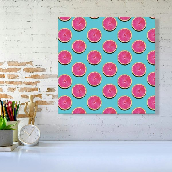 Warren Reed Fruity Pattern Of Pink Grapefruit Canvas