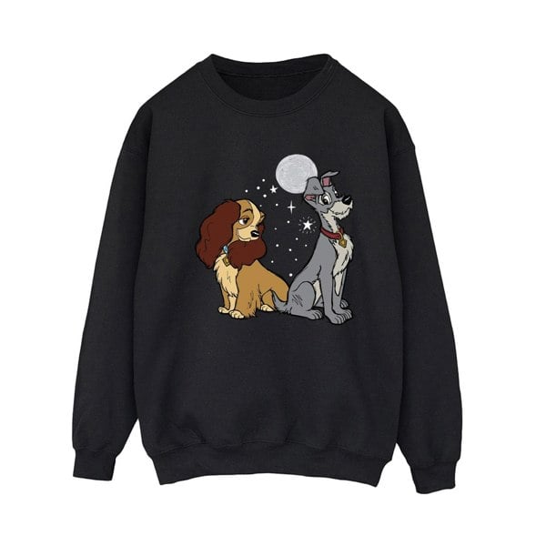 Disney Womens Lady And The Tramp Moon Sweatshirt - Black