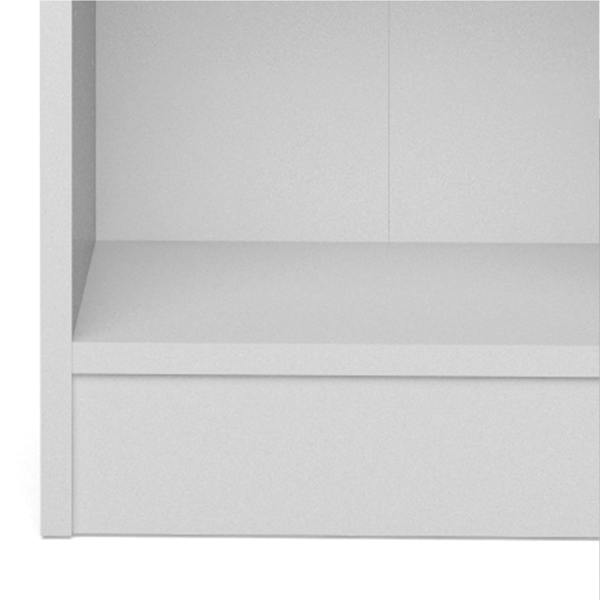 Furniture To Go Basic Low Narrow Storage Cabinet in White (2 Shelves) with Oak Door