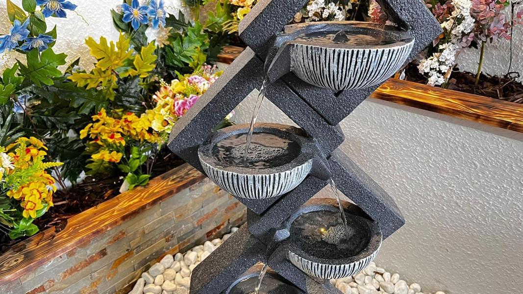 Tranquillity Water Features Diamond Pouring Bowls Contemporary Water Feature