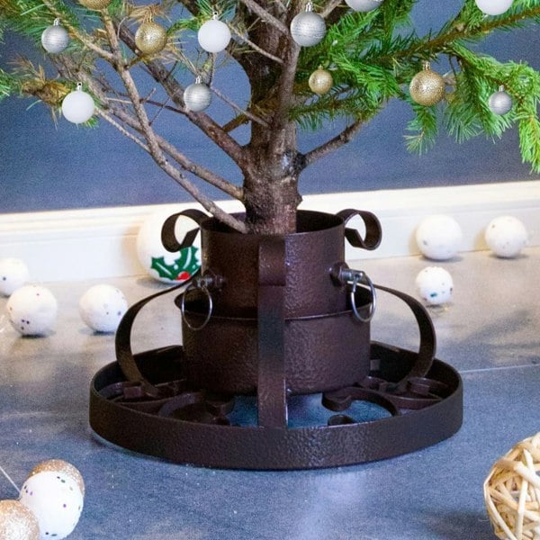 Berkfield Christmas Tree Stand Antique Copper 29x29x15.5 cm