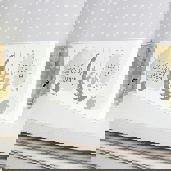 Personalised Memento Company Personalised New Baby Moon & Stars Wooden Mantel Decoration