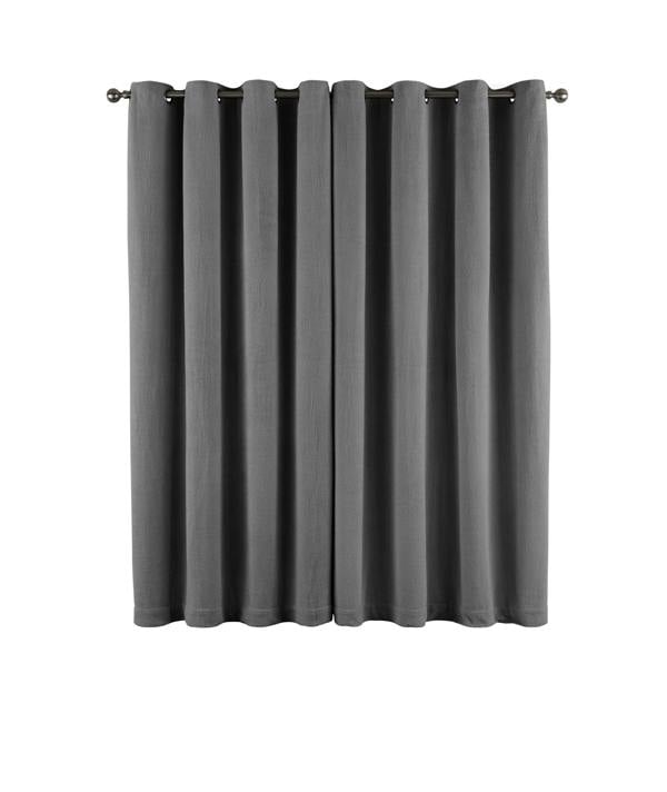 Smart Living Teddy Fleece Eyelet Curtain - Grey