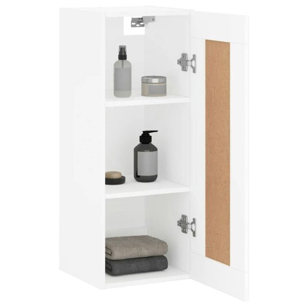 Berkfield Wall Mounted Cabinet White 34.5x34x90 cm Engineered Wood