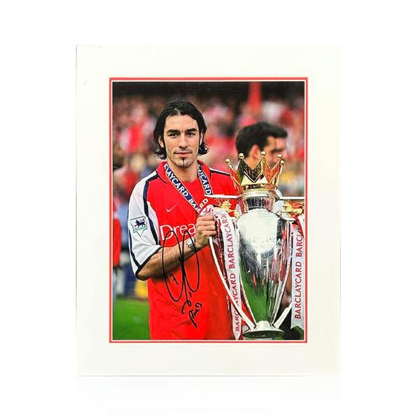 Robert Pires Signed Arsenal Image Deluxe Mount
