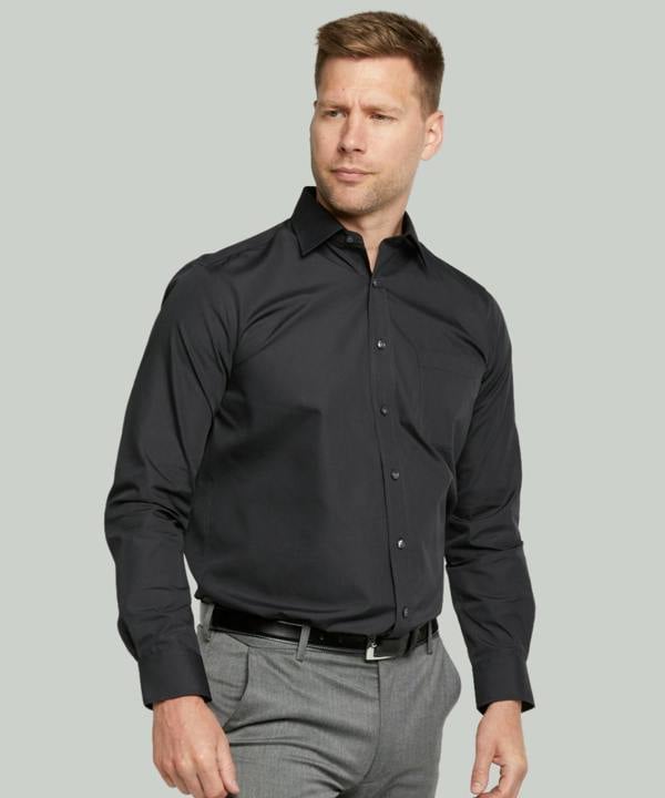 Black Long Sleeve Cotton Rich Non-Iron Shirt