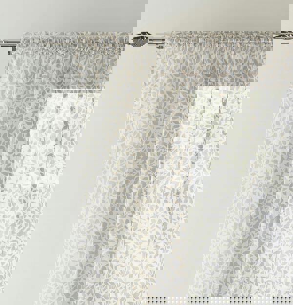 Tyrone Textiles Leaf Print Linen-Look Voile Panel - Pair