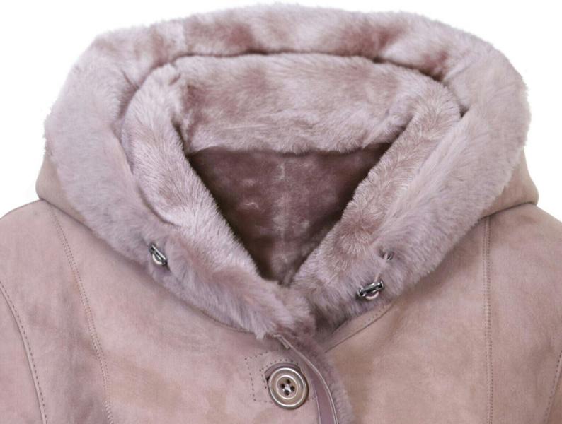Infinity Leather Womens Suede Merino Sheepskin Parka Coat-Tripoli