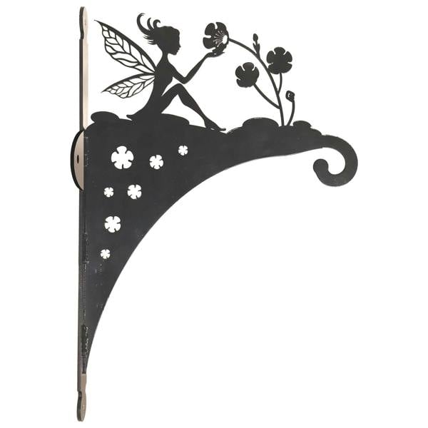 EDH Door Hardware Epsom Door Handle Decorative Metal Fairy Hanging Basket Bracket – Heavy-Duty Wall Hook for Planters, Bird Feeders & Outdoor Décor