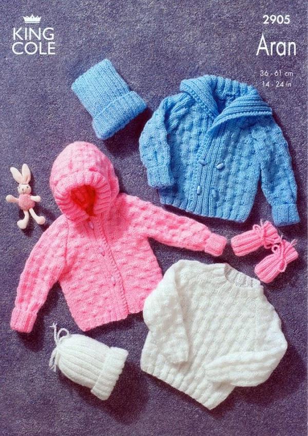 King Cole Big Value Knitting Pattern 2905, Headwear, Jackets, Gloves, Sweaters for Baby, New Born - 3 Years - Intermediate