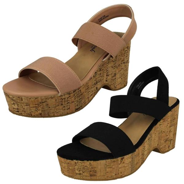 Savannah Ladies Savannah Platform Wedge Sandals F2298