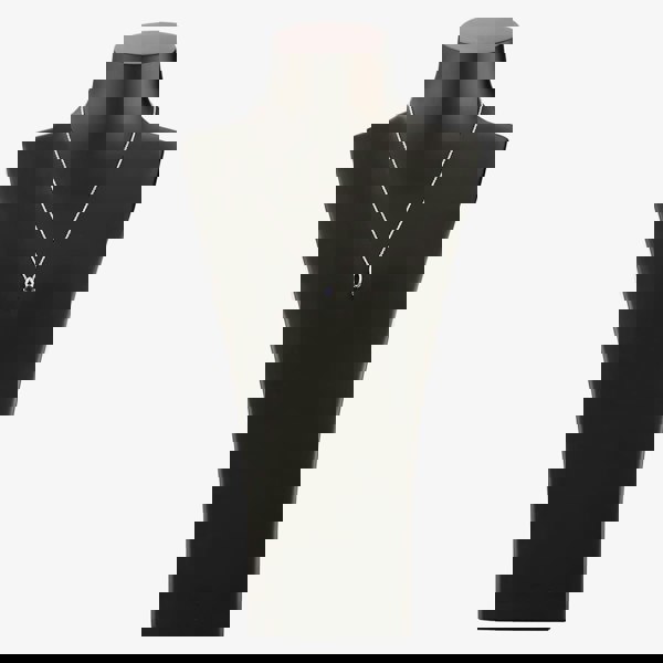 T. H. Baker Silver Blue Cubic Zirconia Open Pendant and Earring Set SET8296