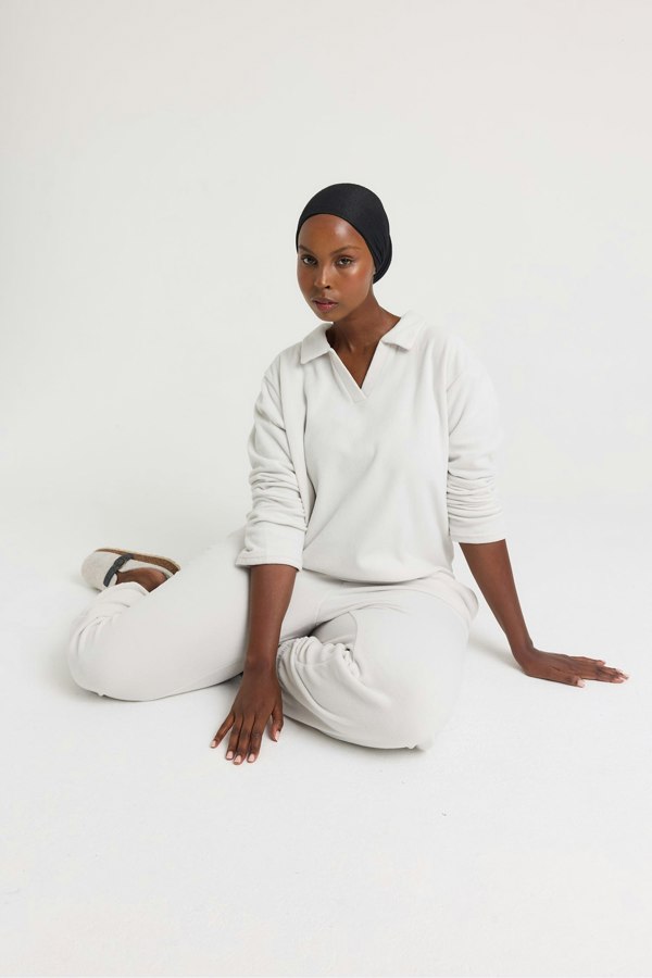 Fleece Lounge Set in Stone - Loungewear