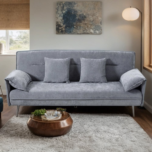 Living and Home 3-Seater Contemporary Convertible Sofa Bed with 2 Pillows