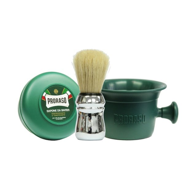 Proraso refreshing Shaving Soap, Mug and Chrome Shaving Brush