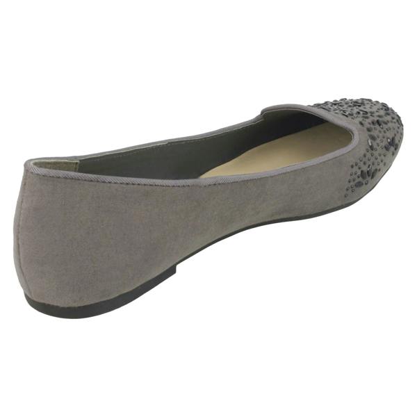 Spot On Ladies Spot On Flat Slipper Cut Ballerinas