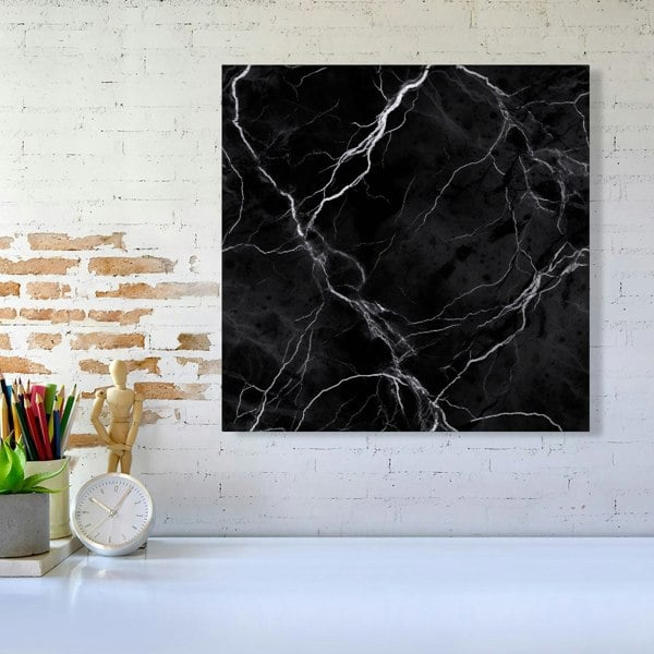 Warren Reed Black Marble Pattern Canvas