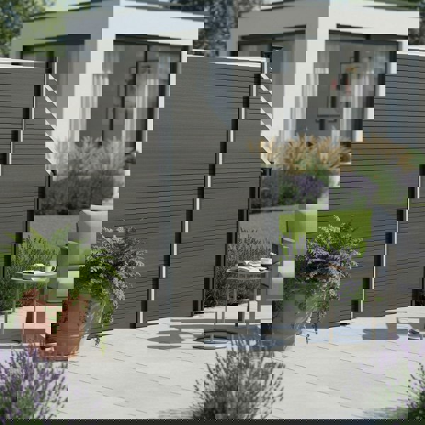 Monstershop Composite Angled Fence Panel - Grey