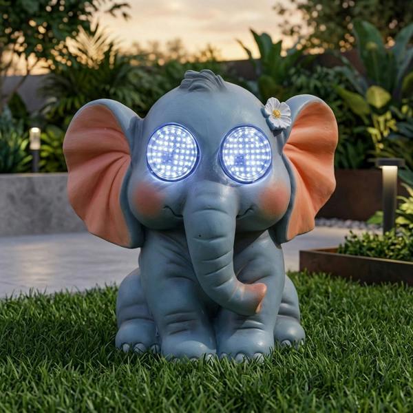 Garden Greatness Blinkin' Elephant Solar Garden Light