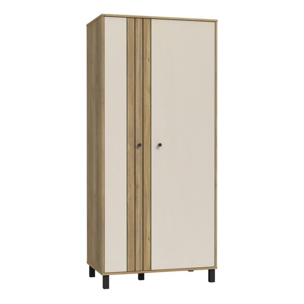 Furniture To Go Grafton 2 Door Wardrobe In Cream and Oak